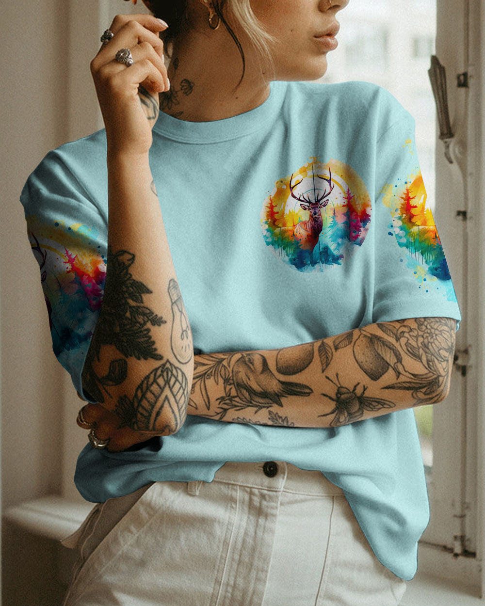 BLISSCORNERS REAL GIRLS GO HUNTING DEER ALL OVER PRINT