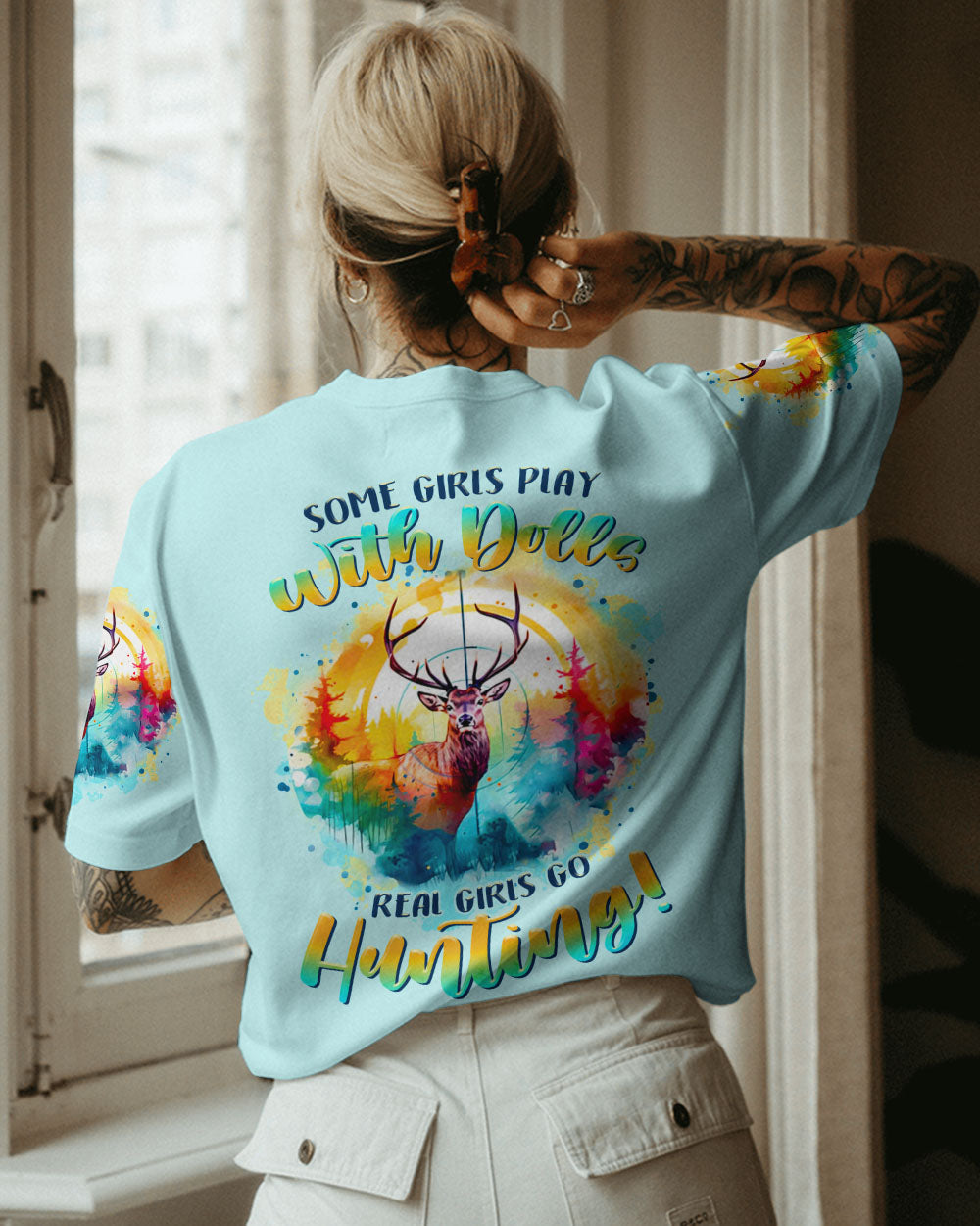 BLISSCORNERS REAL GIRLS GO HUNTING DEER ALL OVER PRINT