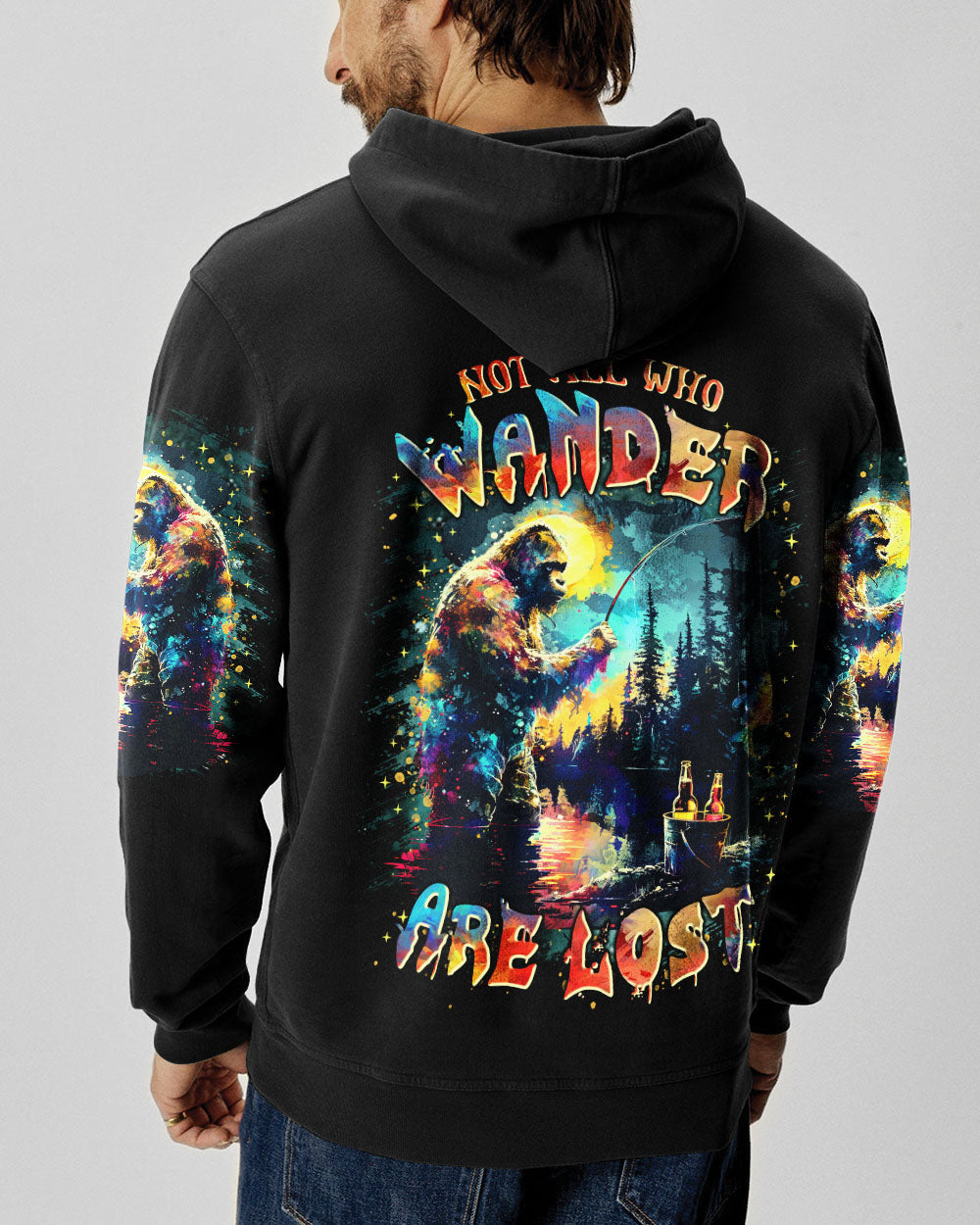 BLISSCORNERS NOT ALL WHO WANDER ARE LOST BIGFOOT ALL OVER PRINT
