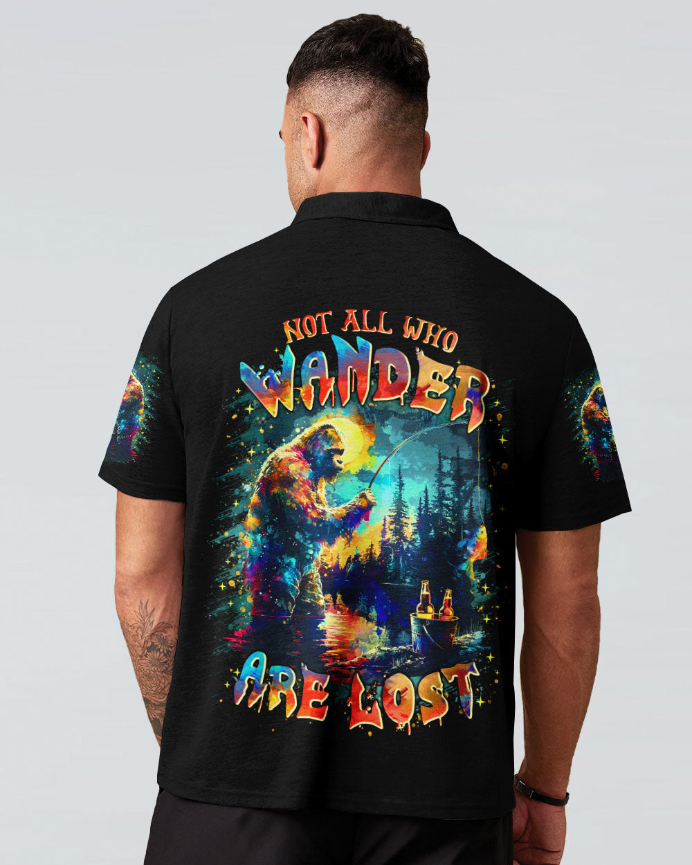 BLISSCORNERS NOT ALL WHO WANDER ARE LOST BIGFOOT ALL OVER PRINT