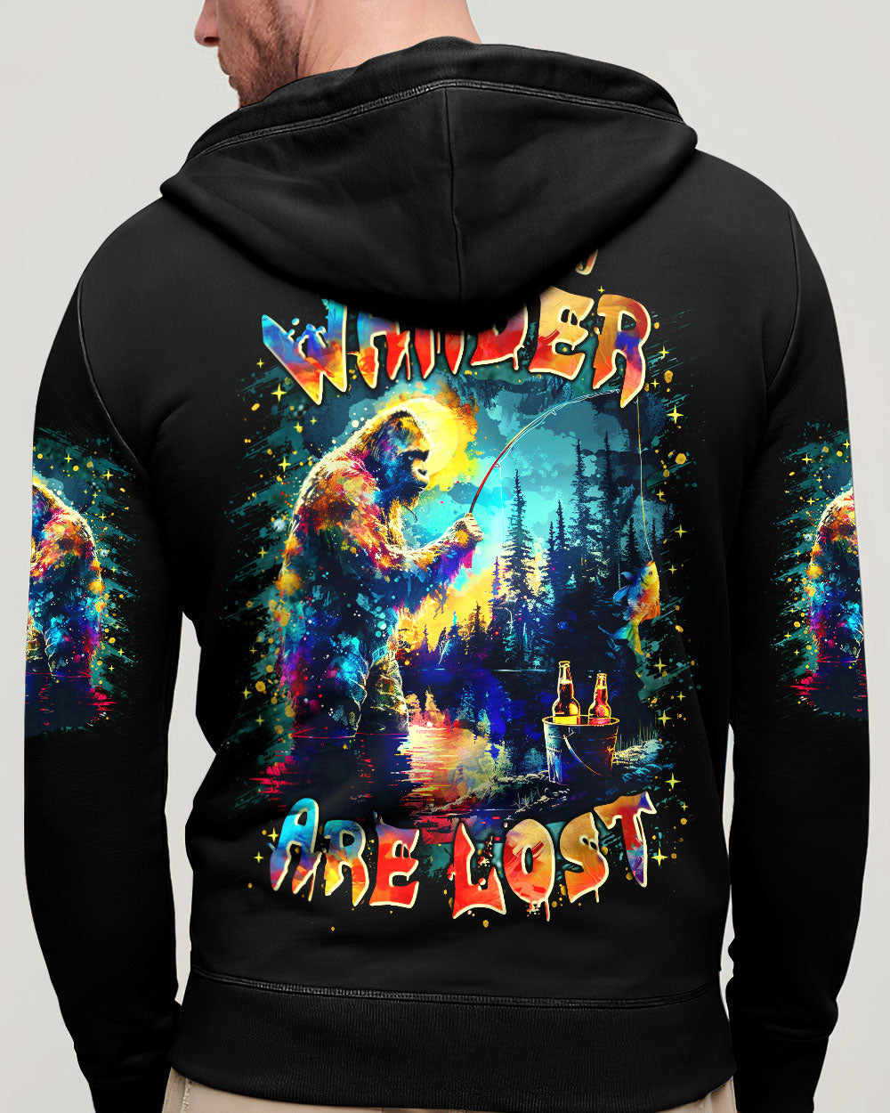 BLISSCORNERS NOT ALL WHO WANDER ARE LOST BIGFOOT ALL OVER PRINT