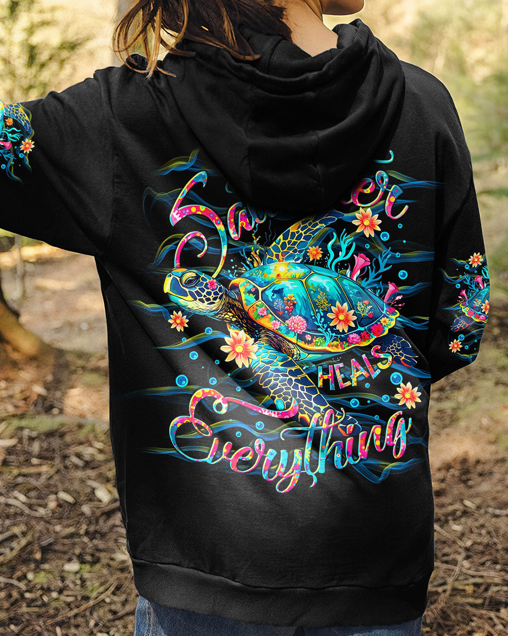 BLISSCORNERS SALTWATER HEALS EVERYTHING TURTLE ALL OVER PRINT