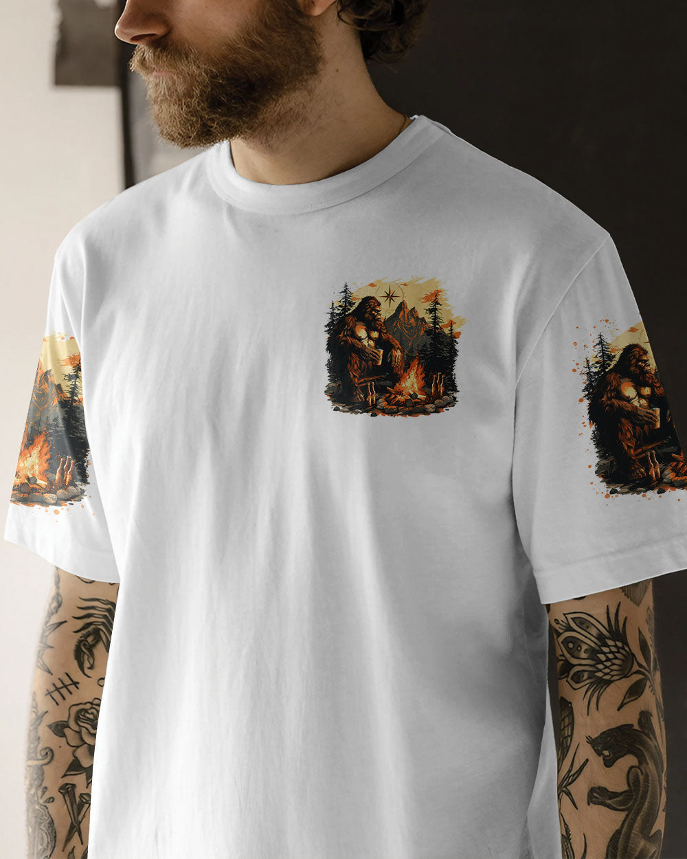 BLISSCORNERS NOT ALL WHO WANDER ARE LOST BIGFOOT ALL OVER PRINT