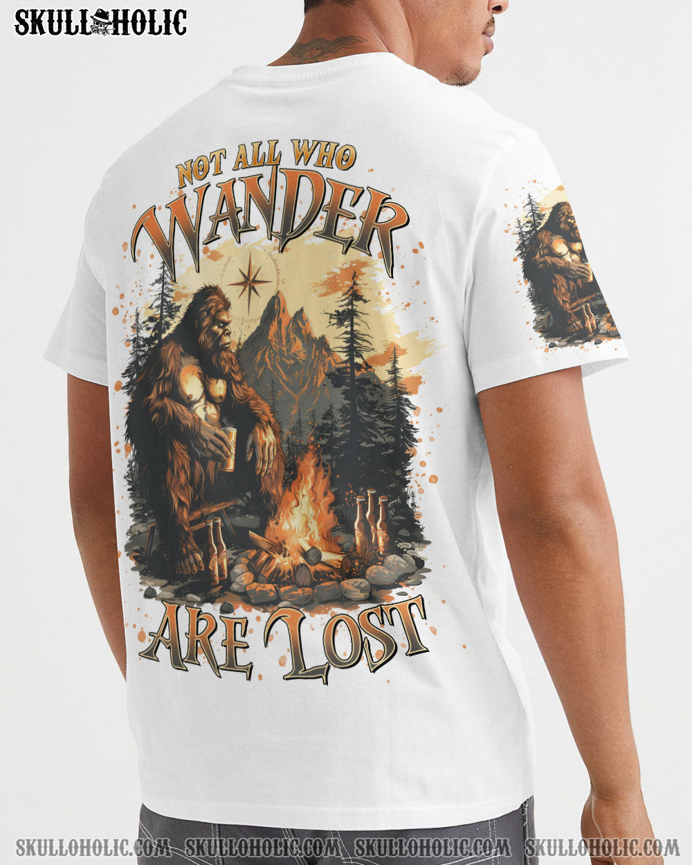 BLISSCORNERS NOT ALL WHO WANDER ARE LOST BIGFOOT ALL OVER PRINT