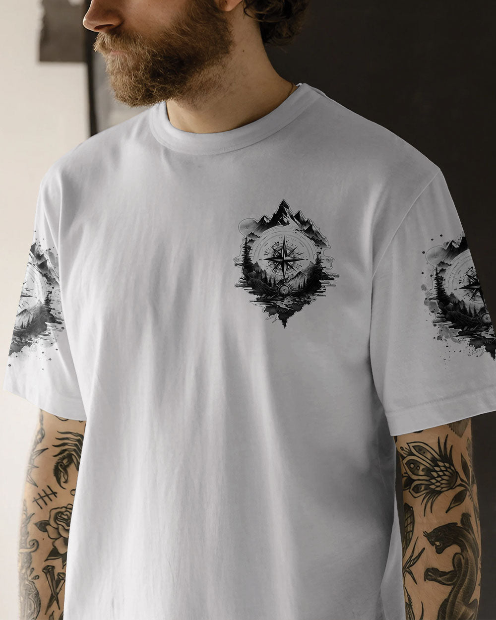 BLISSCORNERS NOT ALL WHO WANDER ARE LOST COMPASS ALL OVER PRINT