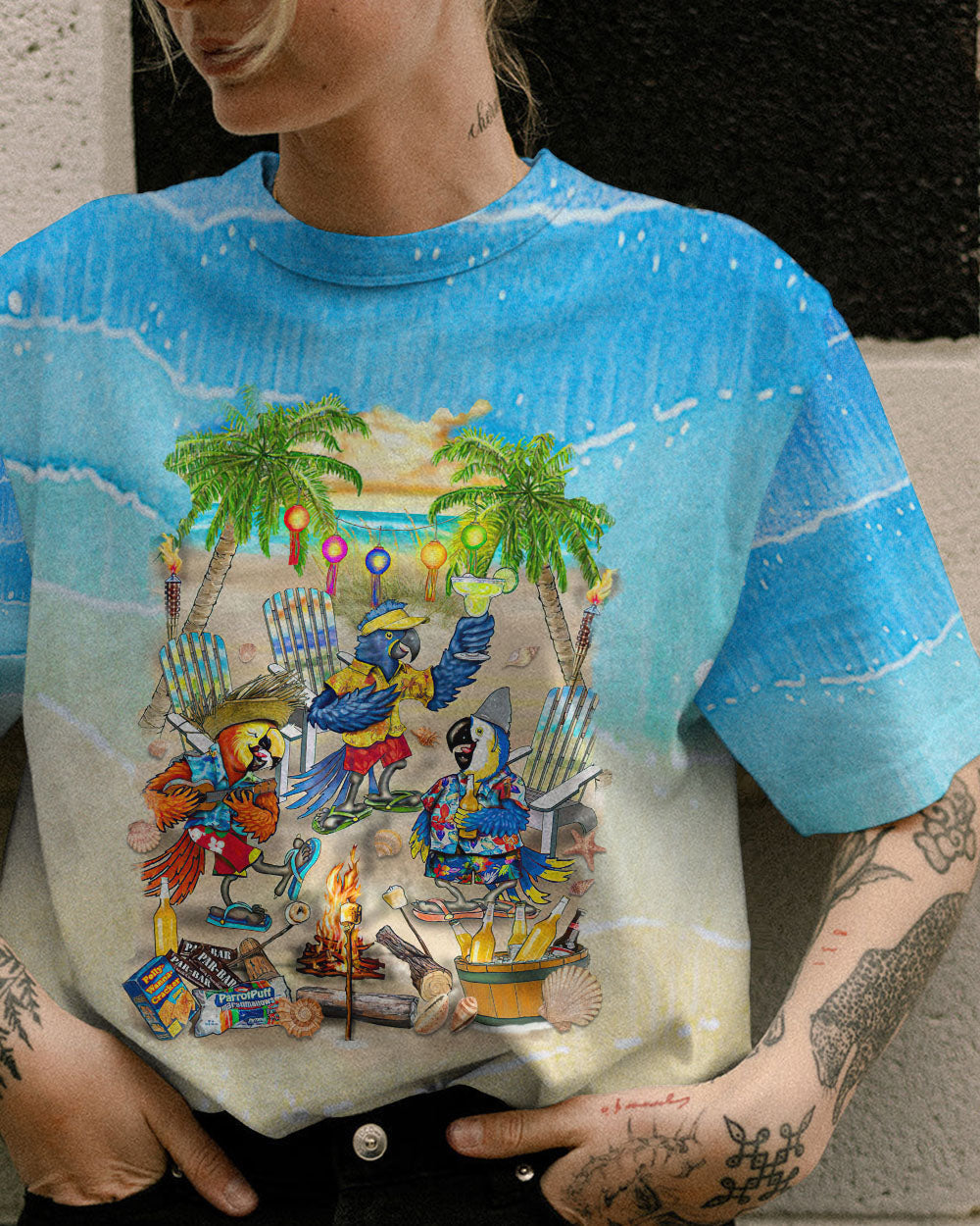 BLISSCORNERS BEACH SQUAD PARROT ALL OVER PRINT
