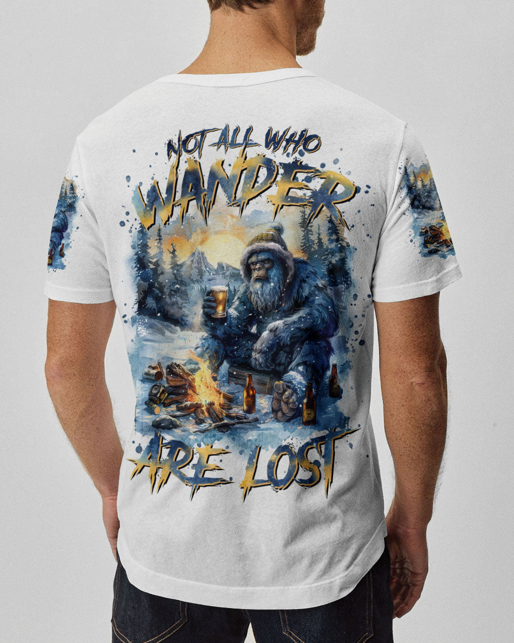 BLISSCORNERS NOT ALL WHO WANDER ARE LOST BIGFOOT ALL OVER PRINT