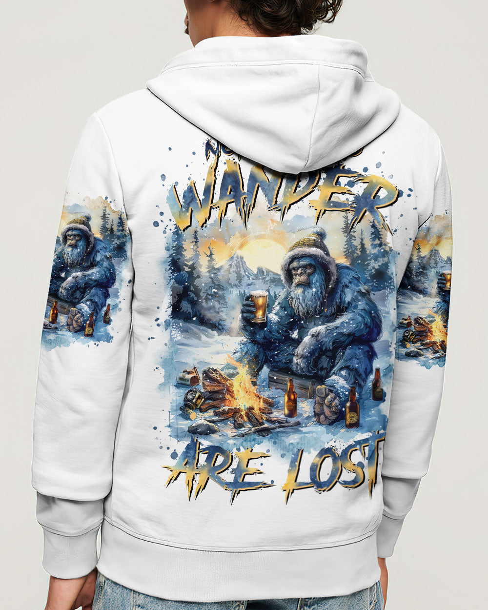 BLISSCORNERS NOT ALL WHO WANDER ARE LOST BIGFOOT ALL OVER PRINT