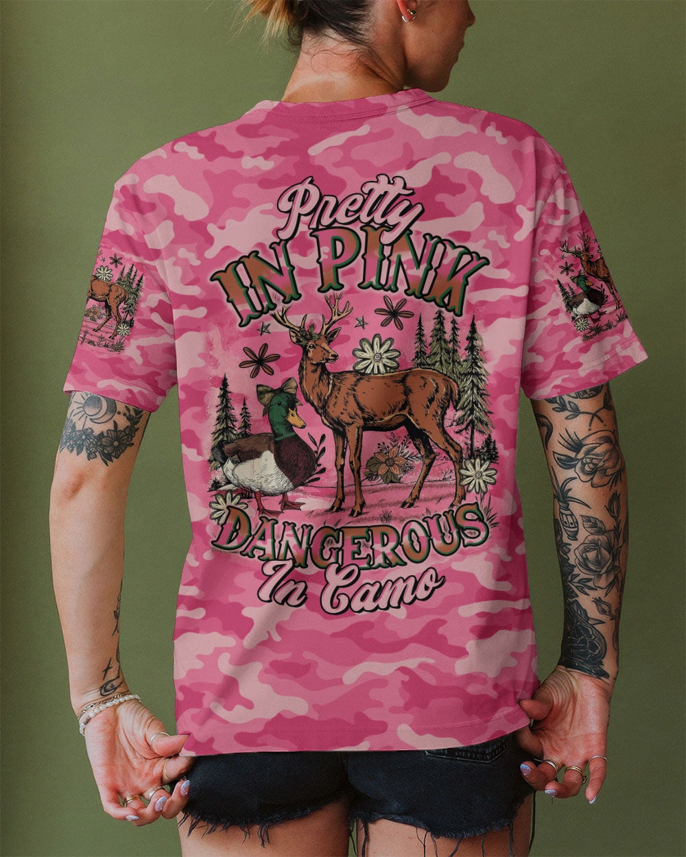 BLISSCORNERS PRETTY IN PINK HUNTING CAMO ALL OVER PRINT -  TLTR2209253