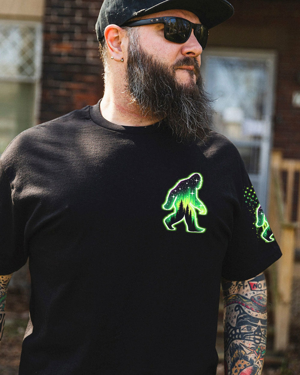 BLISSCORNERS AND INTO THE FOREST I GO BIGFOOT ALL OVER PRINT