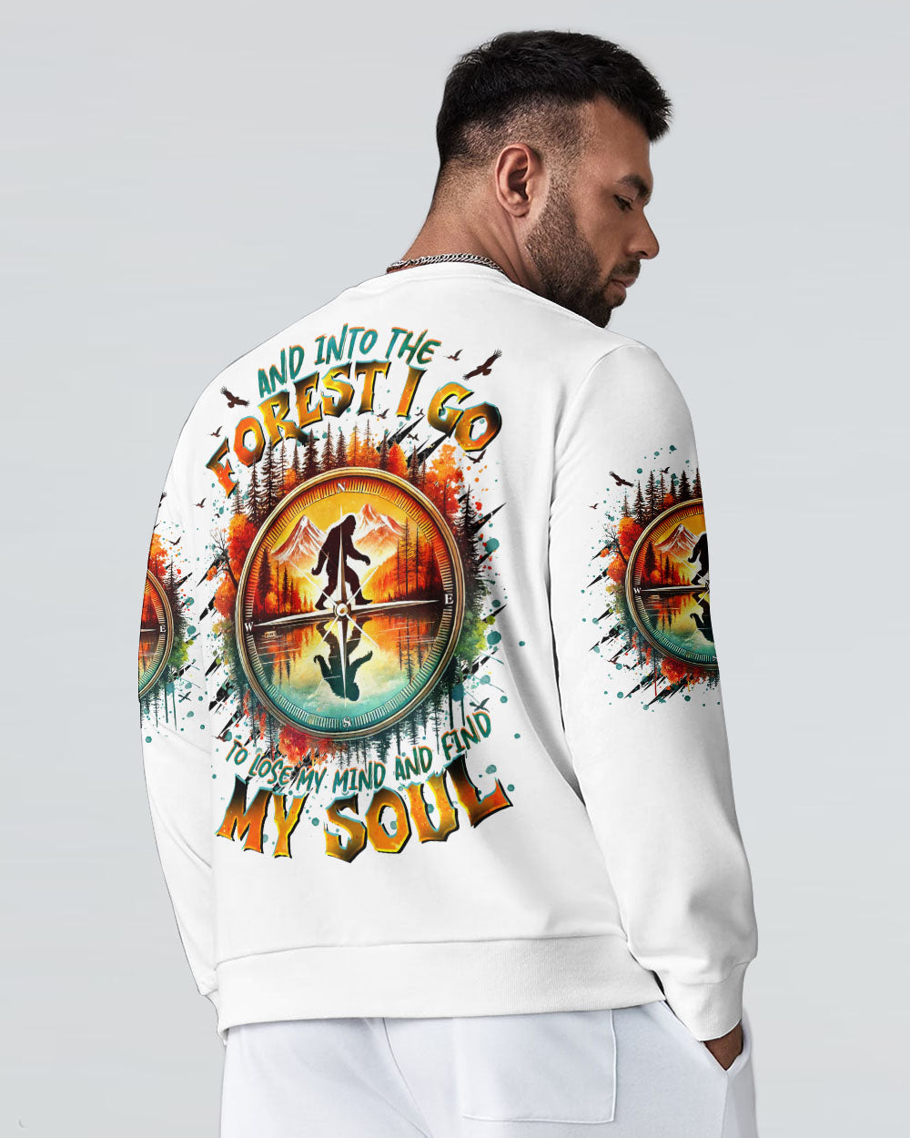 BLISSCORNERS AND INTO THE FOREST I GO BIGFOOT ALL OVER PRINT