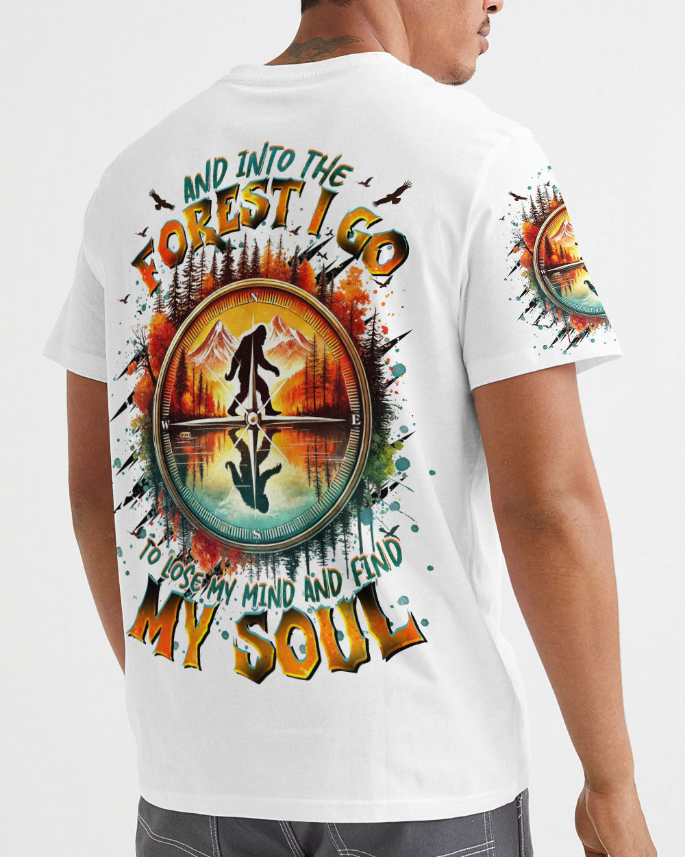 BLISSCORNERS AND INTO THE FOREST I GO BIGFOOT ALL OVER PRINT