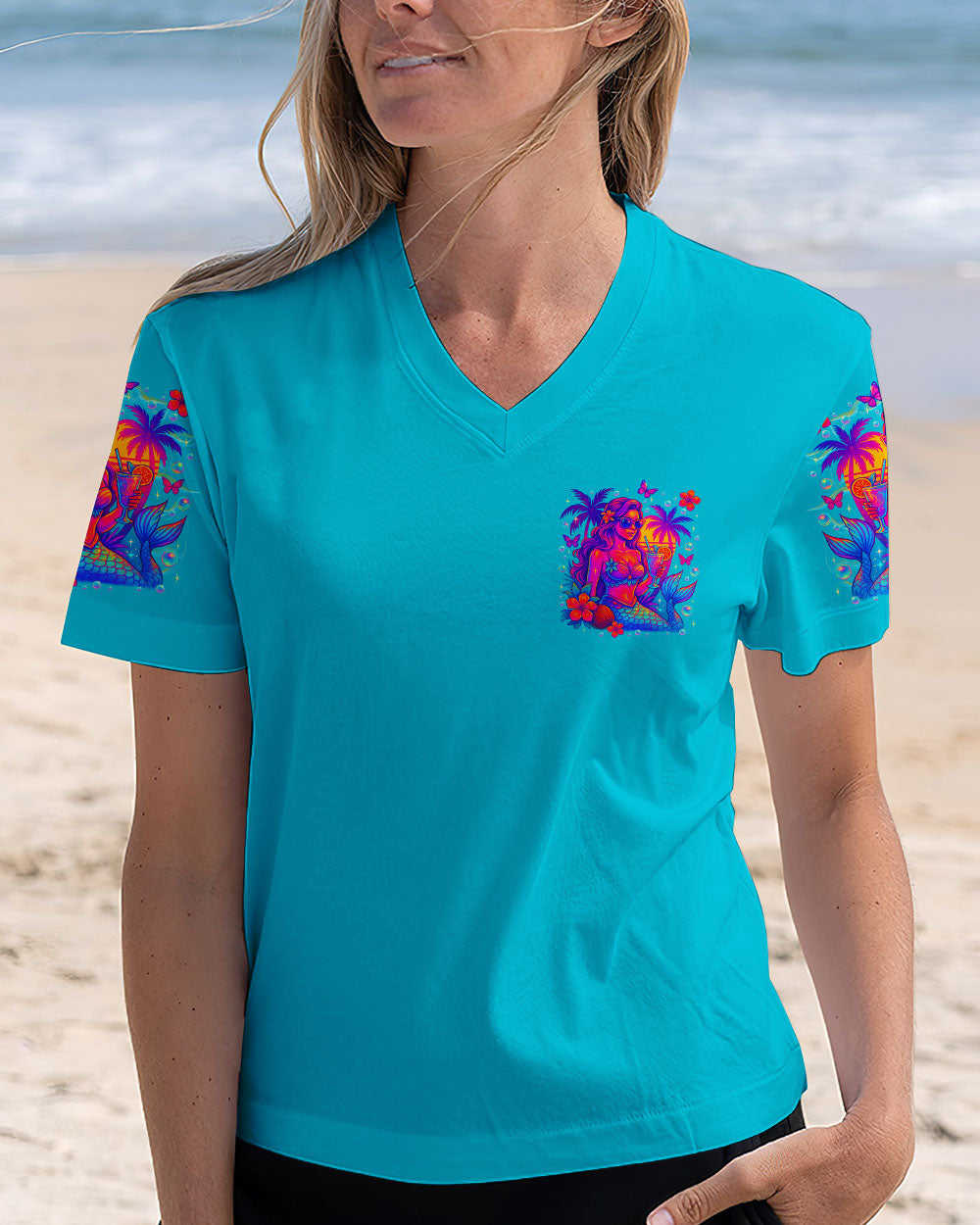 BLISSCORNERS SUN SAND AND A DRINK IN MY HAND MERMAID ALL OVER PRINT