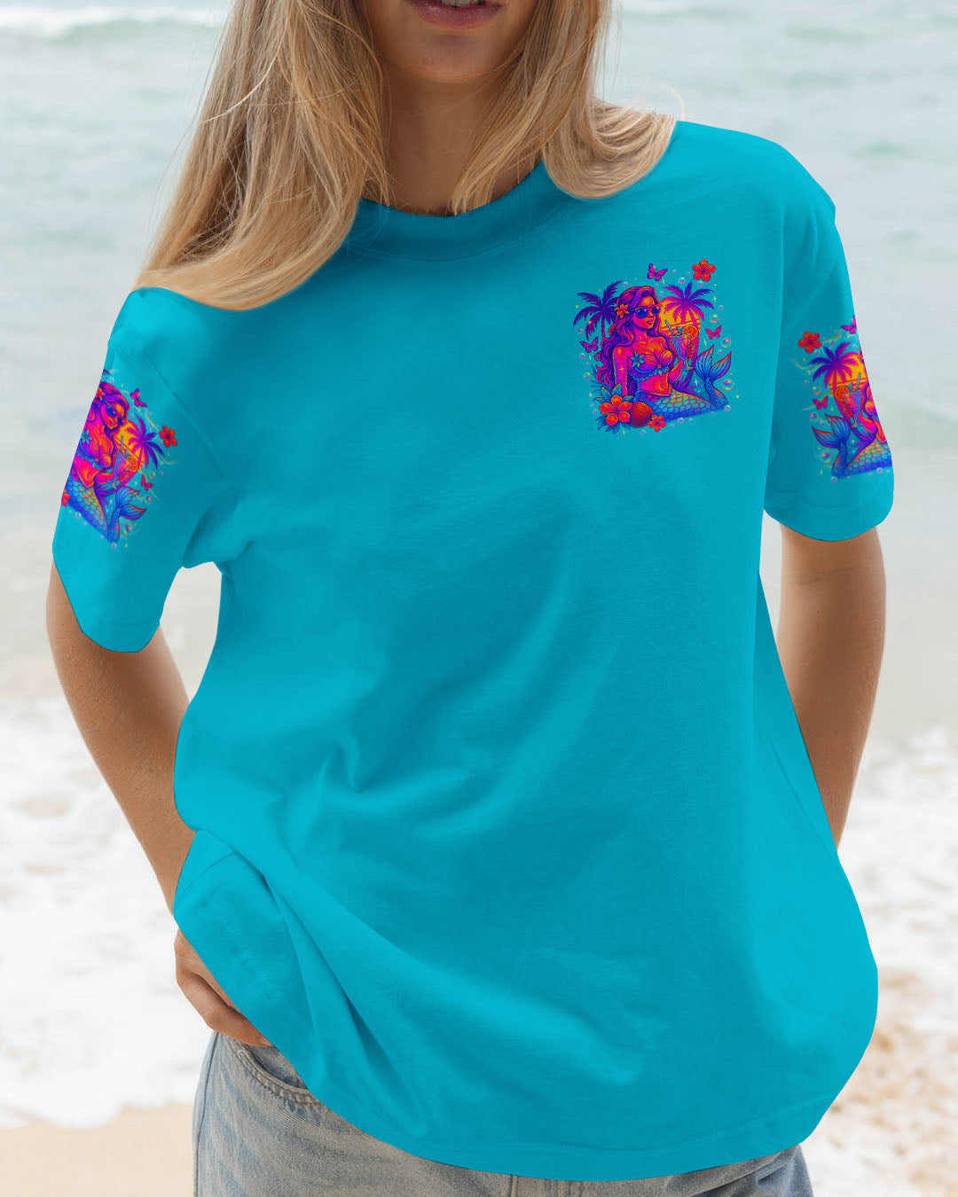 BLISSCORNERS SUN SAND AND A DRINK IN MY HAND MERMAID ALL OVER PRINT