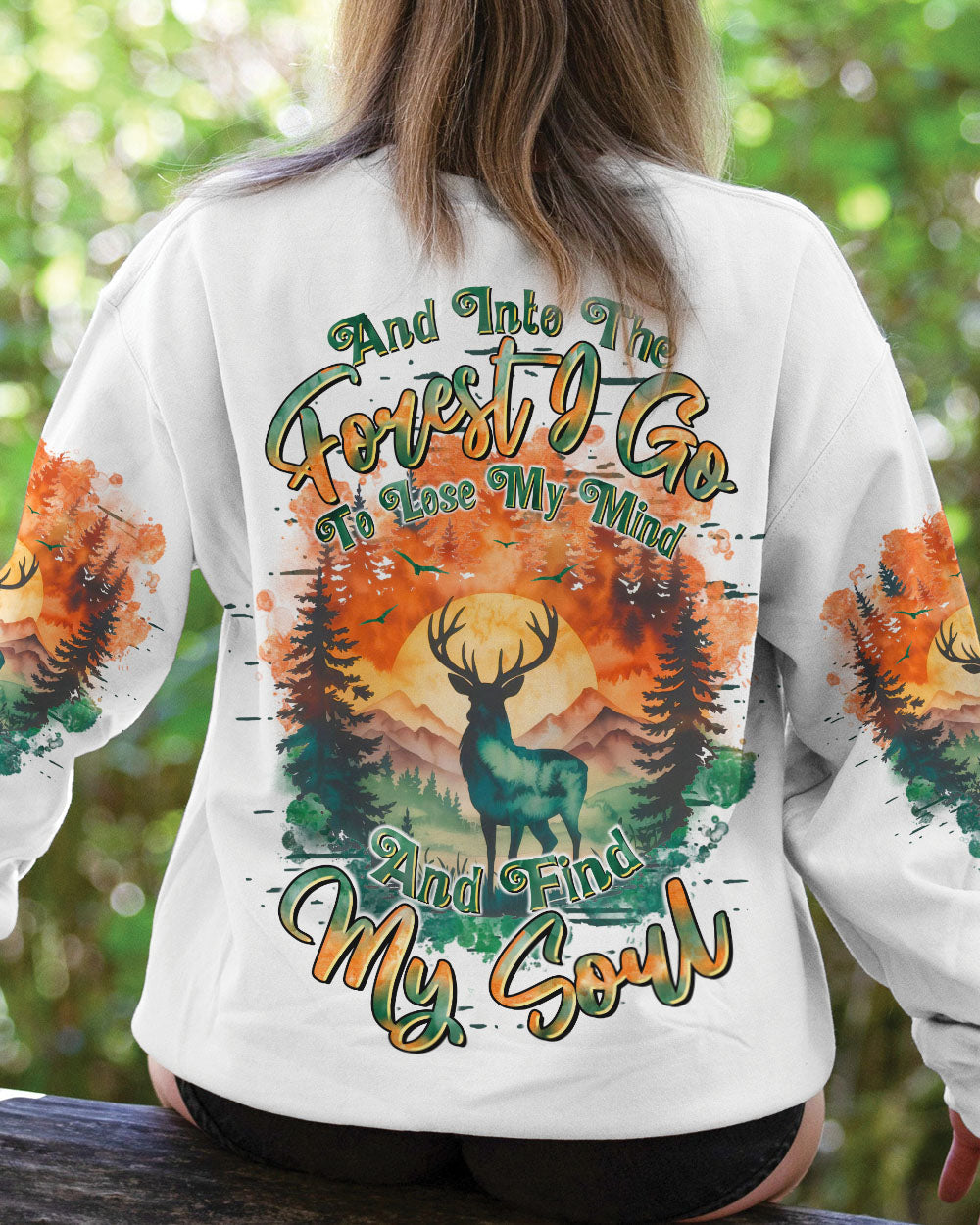 BLISSCORNERS AND INTO THE FOREST I GO DEER ALL OVER PRINT