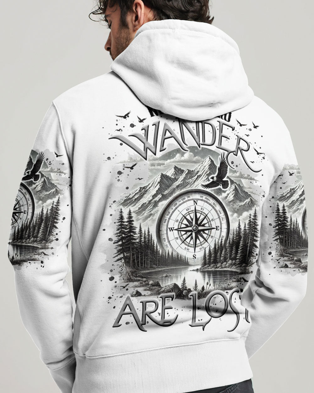 BLISSCORNERS NOT ALL WHO WANDER ARE LOST COMPASS ALL OVER PRINT