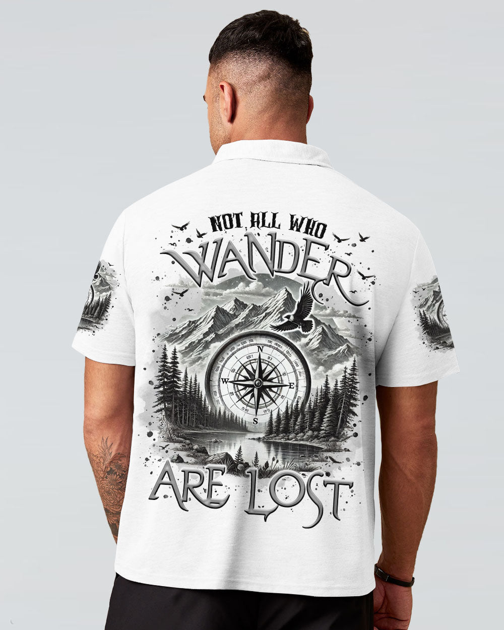 BLISSCORNERS NOT ALL WHO WANDER ARE LOST COMPASS ALL OVER PRINT