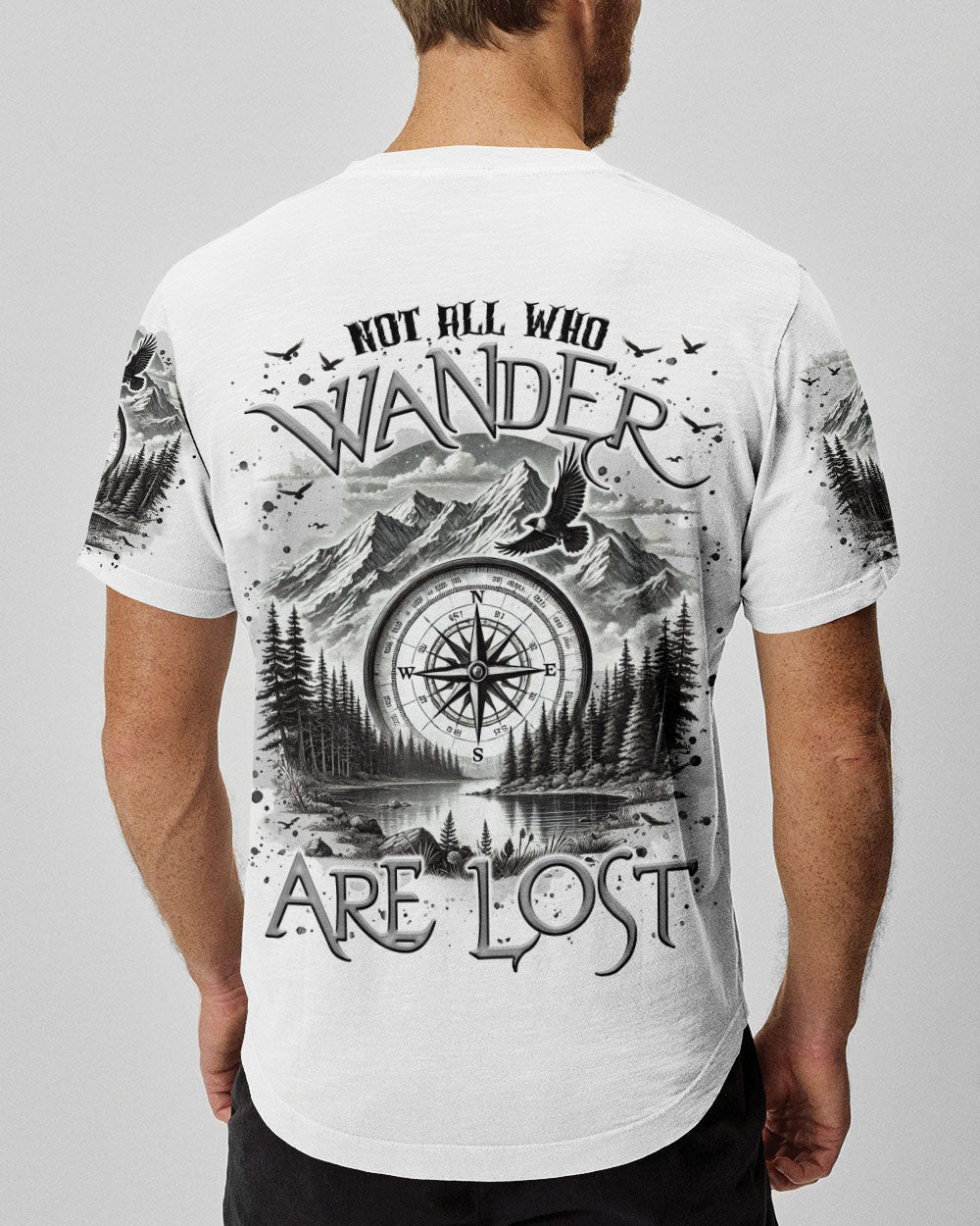 BLISSCORNERS NOT ALL WHO WANDER ARE LOST COMPASS ALL OVER PRINT