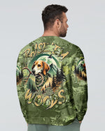 BLISSCORNERS RAISE 'EM IN THE WOODS DEER HUNTING FOXHOUND DOG ALL OVER PRINT