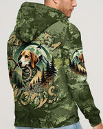 BLISSCORNERS RAISE 'EM IN THE WOODS DEER HUNTING FOXHOUND DOG ALL OVER PRINT