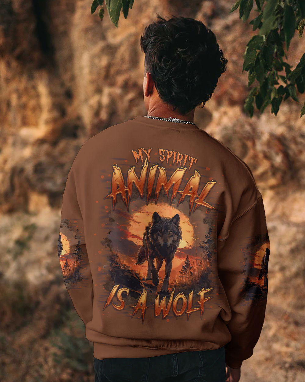 BLISSCORNERS MY SPIRIT ANIMAL IS A WOLF ALL OVER PRINT