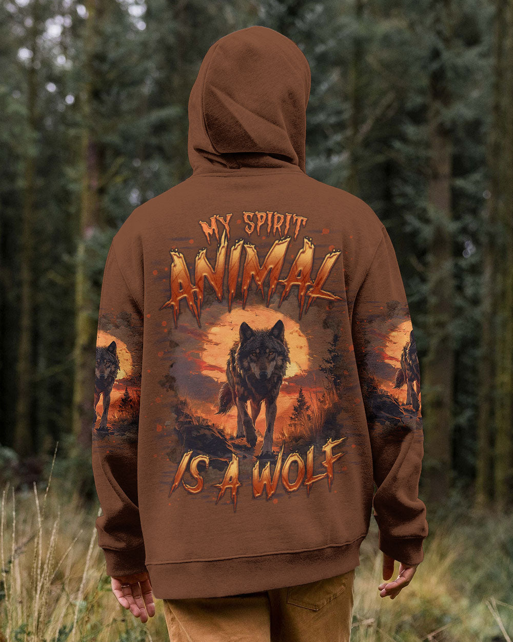 BLISSCORNERS MY SPIRIT ANIMAL IS A WOLF ALL OVER PRINT