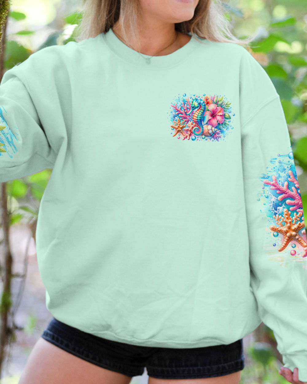 BLISSCORNERS SOME GIRLS ARE JUST BORN SEAHORSE ALL OVER PRINT