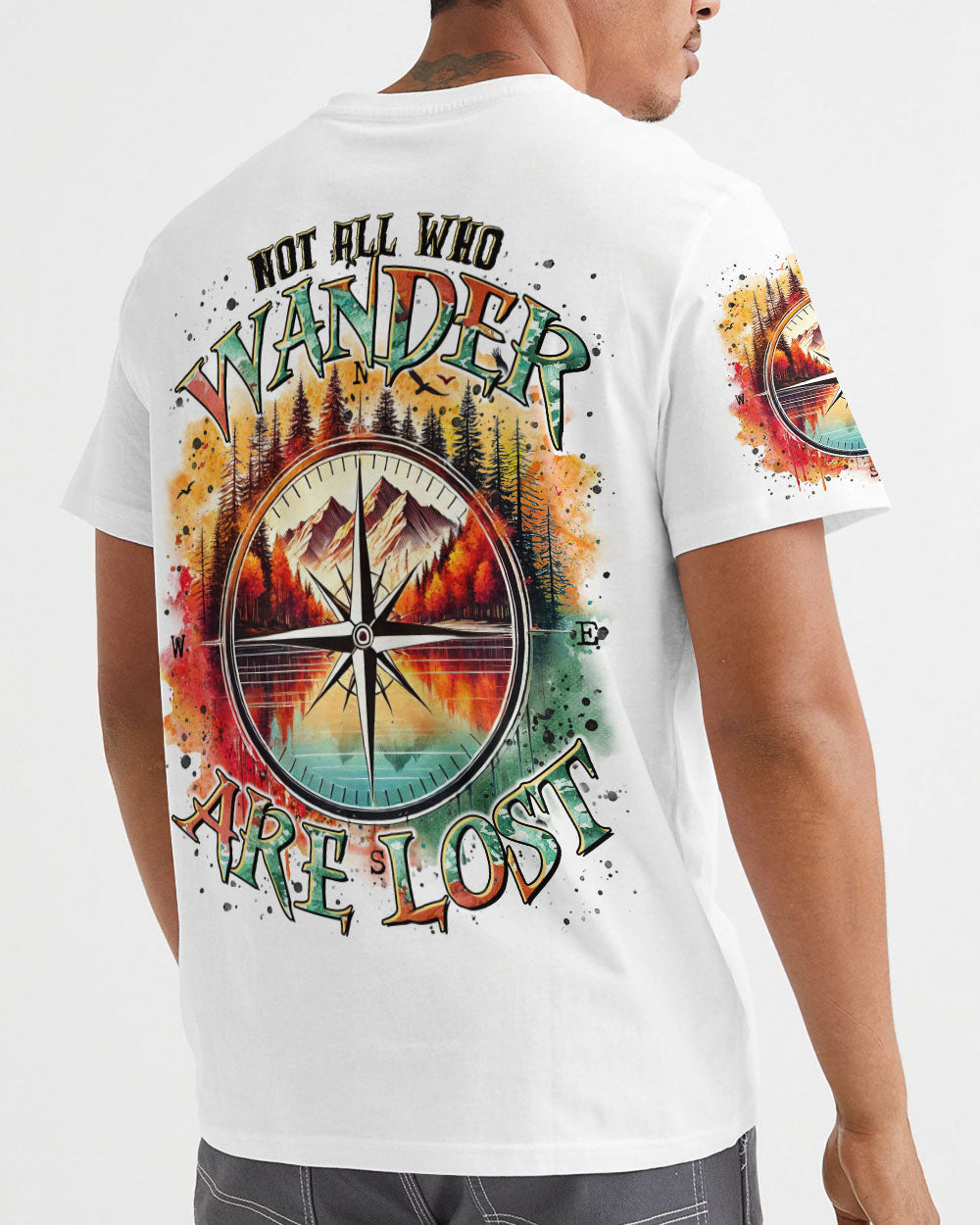 BLISSCORNERS NOT ALL WHO WANDER ARE LOST COMPASS ALL OVER PRINT