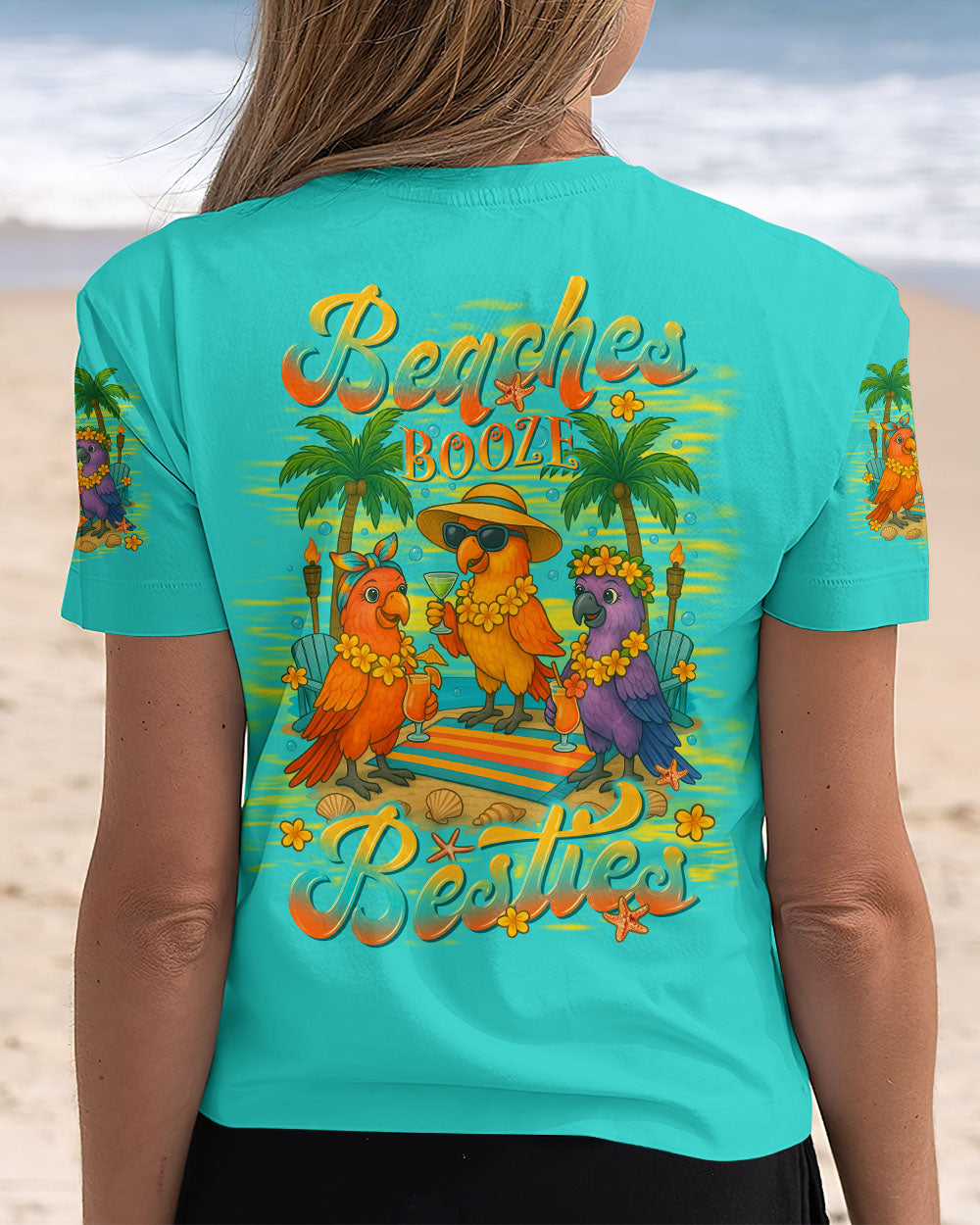 BLISSCORNERS BEACHES BOOZE BESTIES PARROT ALL OVER PRINT