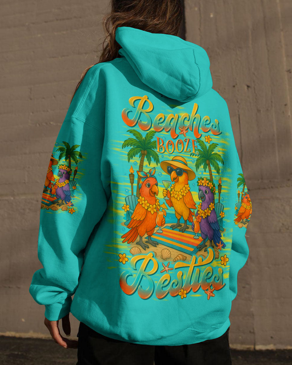 BLISSCORNERS BEACHES BOOZE BESTIES PARROT ALL OVER PRINT
