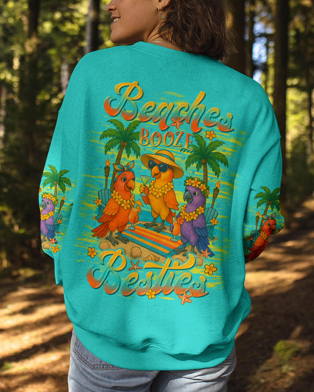 BLISSCORNERS BEACHES BOOZE BESTIES PARROT ALL OVER PRINT