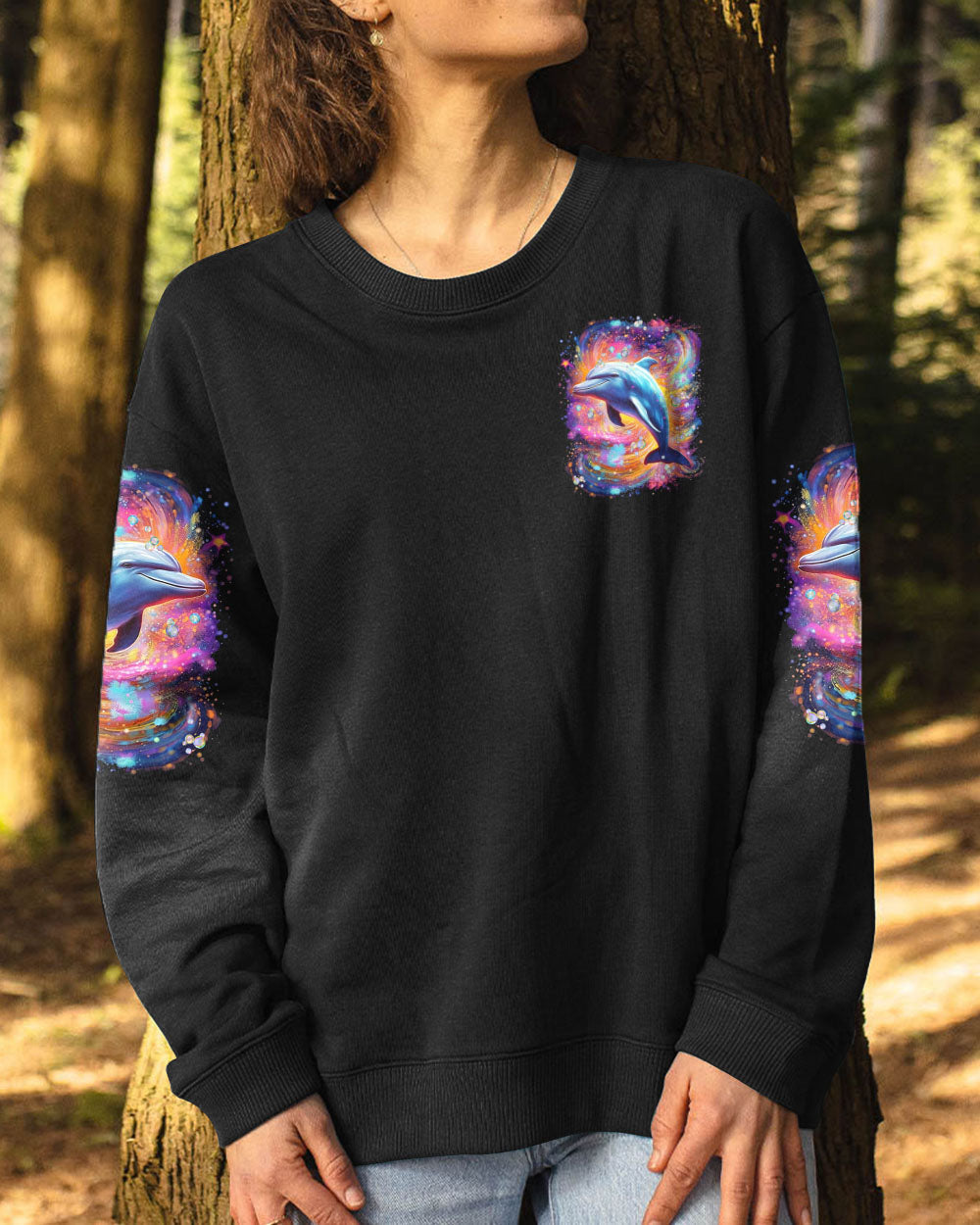 BLISSCORNERS SMELL THE SEA FEEL THE BREEZE DOLPHIN NEON ALL OVER PRINT