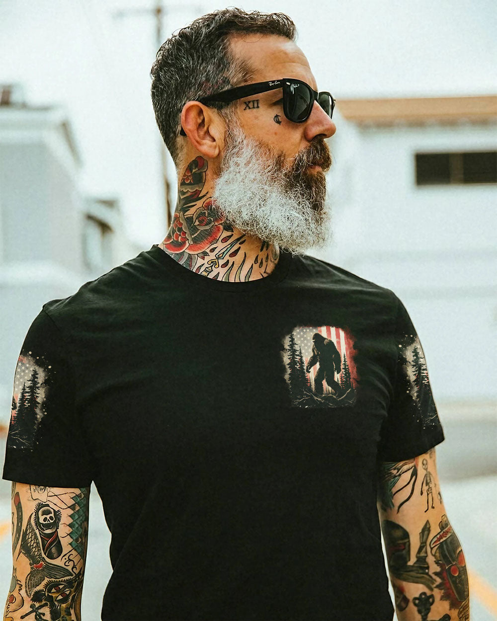 BLISSCORNERS AND INTO THE FOREST I GO BIGFOOT ALL OVER PRINT