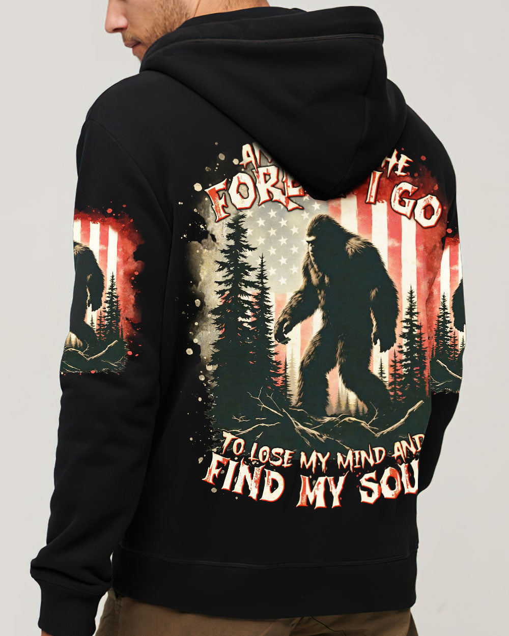 BLISSCORNERS AND INTO THE FOREST I GO BIGFOOT ALL OVER PRINT