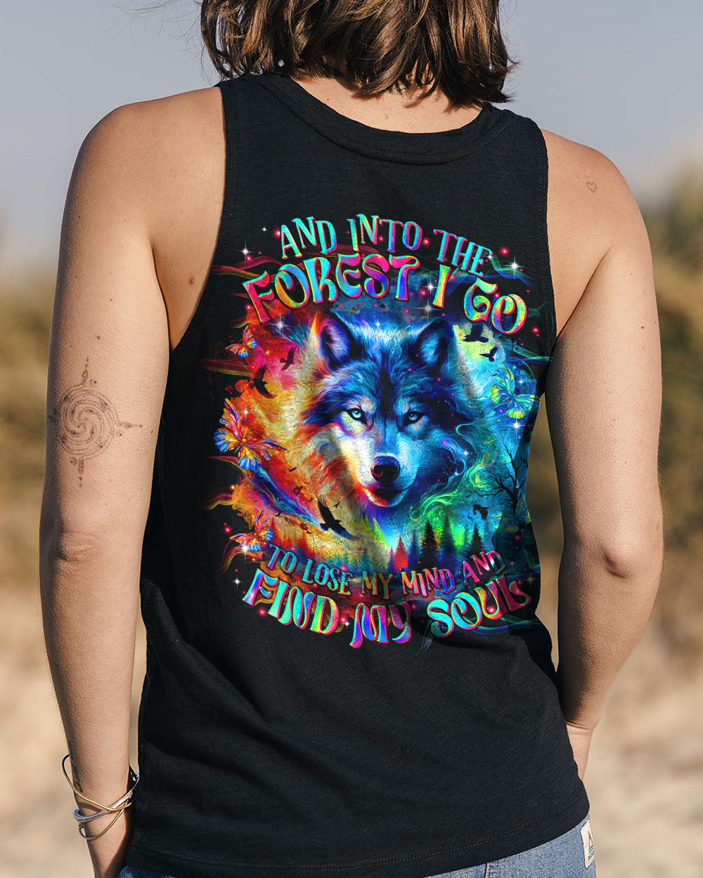 BLISSCORNERS AND INTO THE FOREST I GO WOLF ALL OVER PRINT