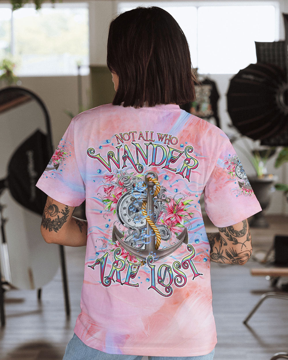 BLISSCORNERS NOT ALL WHO WANDER ARE LOST COMPASS ALL OVER PRINT