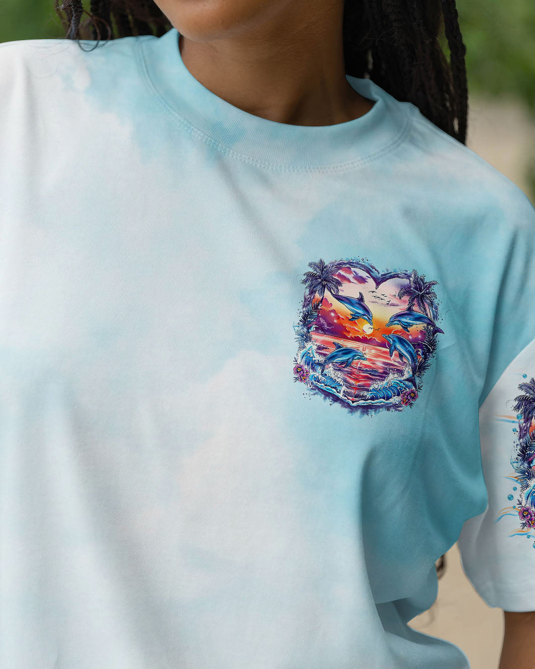BLISSCORNERS SMELL THE SEA FEEL THE BREEZE DOLPHIN ALL OVER PRINT