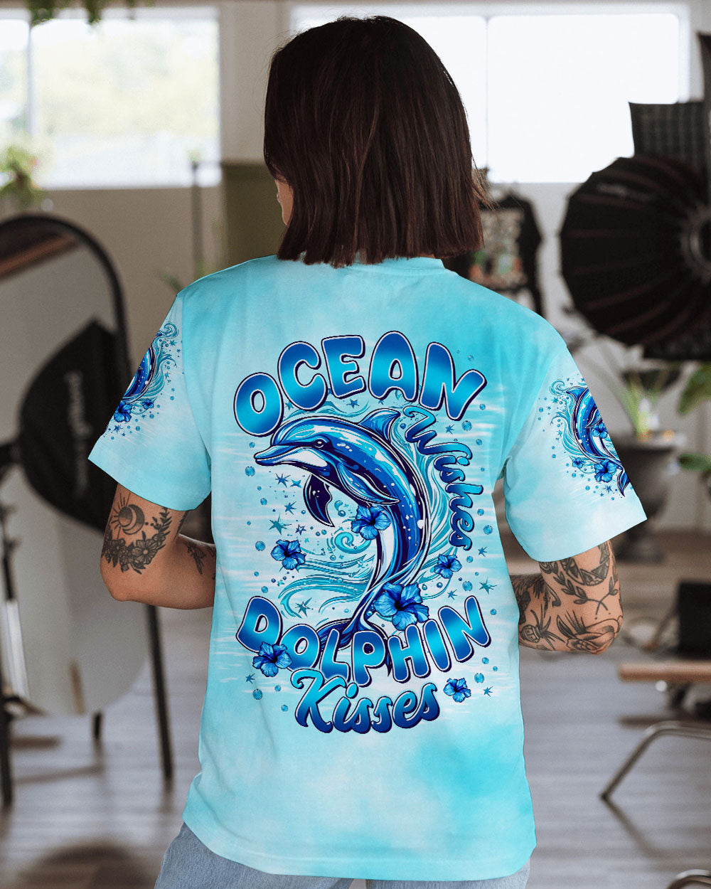 BLISSCORNERS OCEAN WISHES DOLPHIN KISSES ALL OVER PRINT
