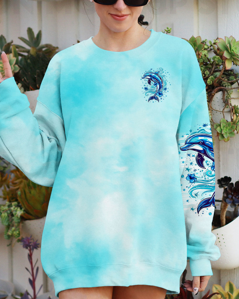 BLISSCORNERS OCEAN WISHES DOLPHIN KISSES ALL OVER PRINT