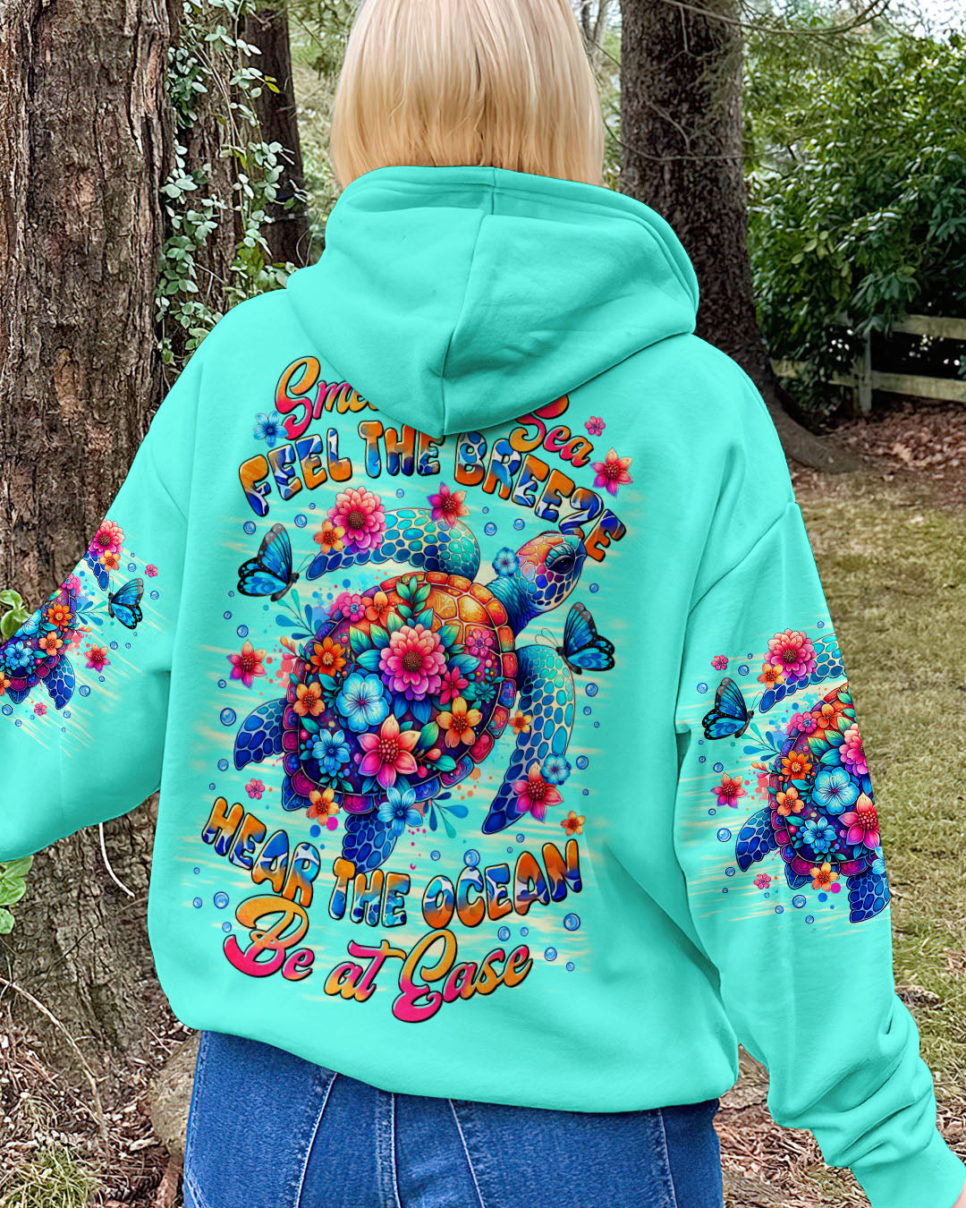 BLISSCORNERS SMELL THE SEA FEEL THE BREEZE TURTLE ALL OVER PRINT