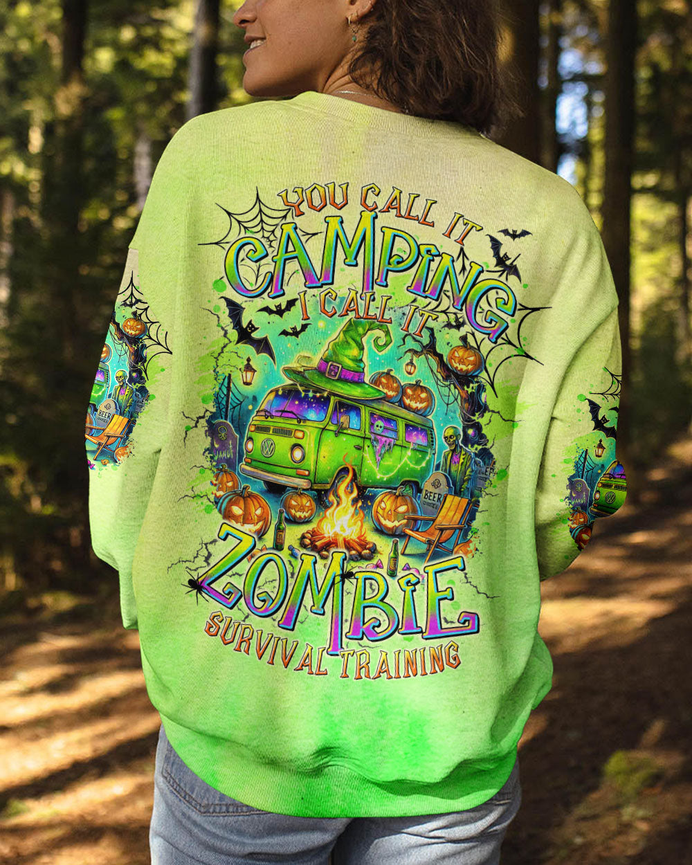 BLISSCORNERS ZOMBIE SURVIVAL TRAINING CAMPING HALLOWEEN ALL OVER PRINT