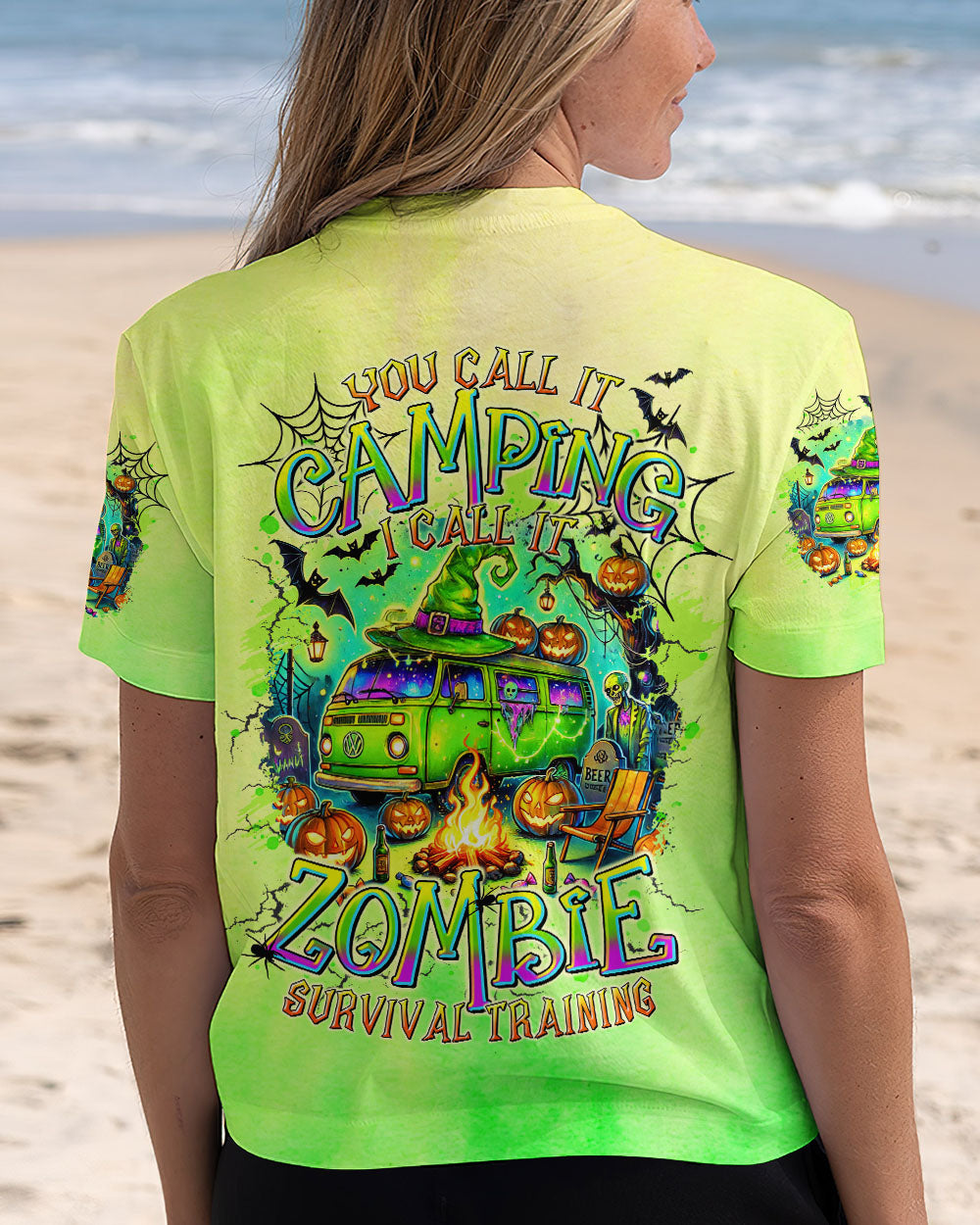 BLISSCORNERS ZOMBIE SURVIVAL TRAINING CAMPING HALLOWEEN ALL OVER PRINT