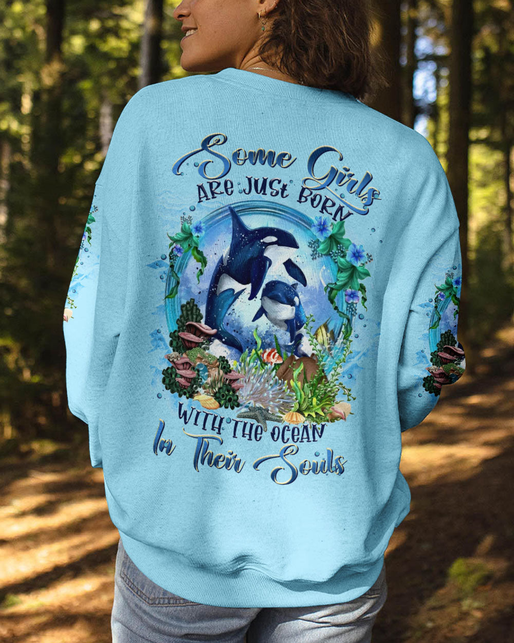 BLISSCORNERS SOME GIRLS ARE JUST BORN DOLPHIN ALL OVER PRINT