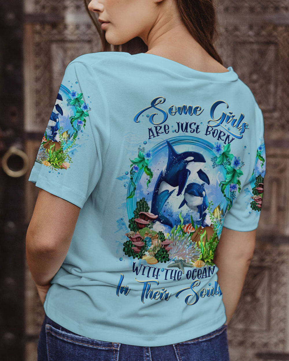 BLISSCORNERS SOME GIRLS ARE JUST BORN DOLPHIN ALL OVER PRINT