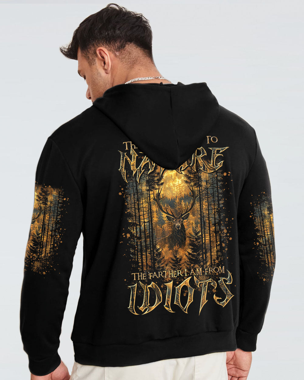 BLISSCORNERS THE CLOSER I GET TO NATURE DEER HUNTING ALL OVER PRINT