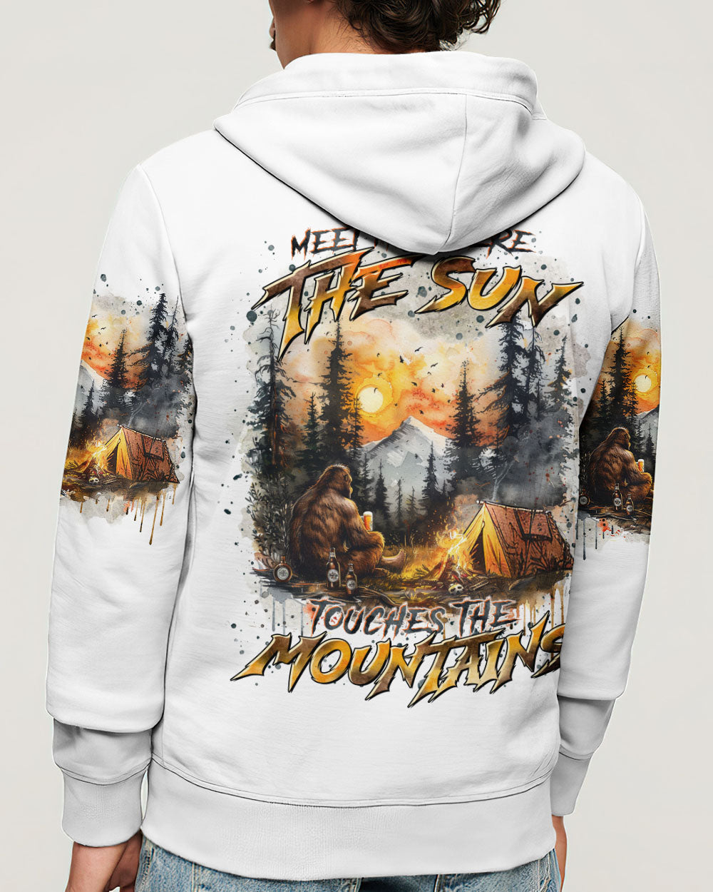 BLISSCORNERS MEET ME WHERE THE SUN TOUCHES THE MOUTAINS BIGFOOT ALL OVER PRINT