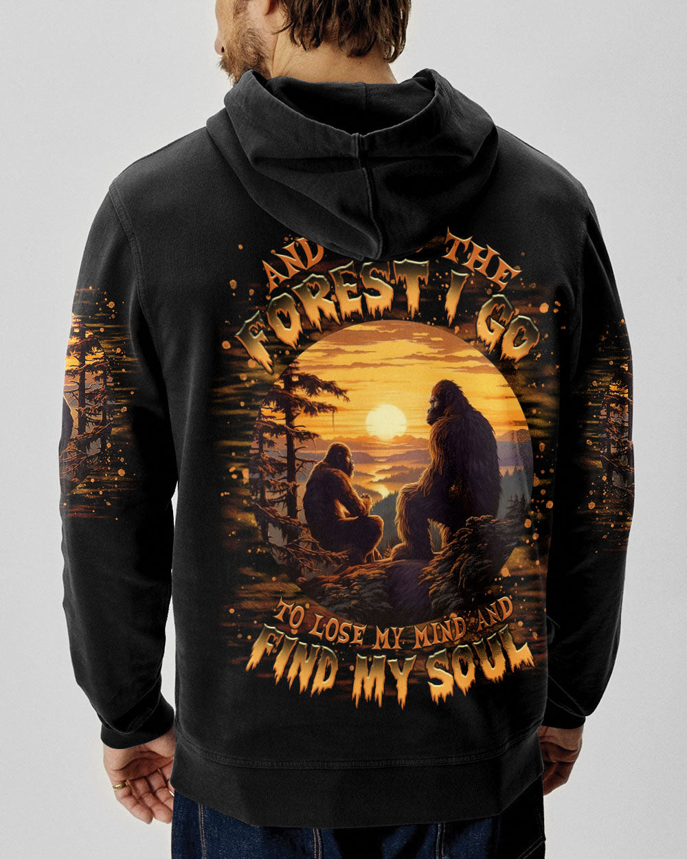 BLISSCORNERS AND INTO THE FOREST I GO BIGFOOT ALL OVER PRINT