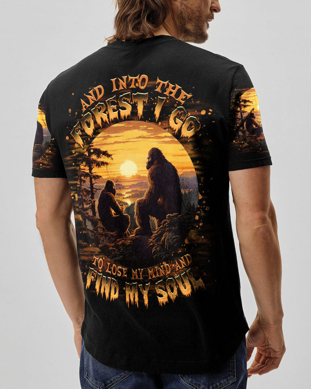 BLISSCORNERS AND INTO THE FOREST I GO BIGFOOT ALL OVER PRINT