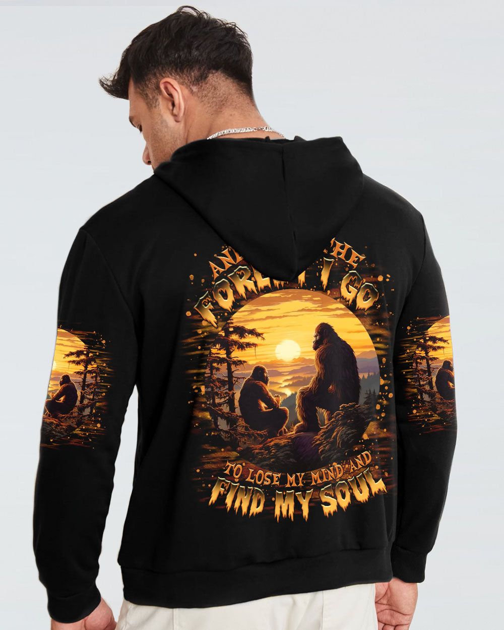 BLISSCORNERS AND INTO THE FOREST I GO BIGFOOT ALL OVER PRINT