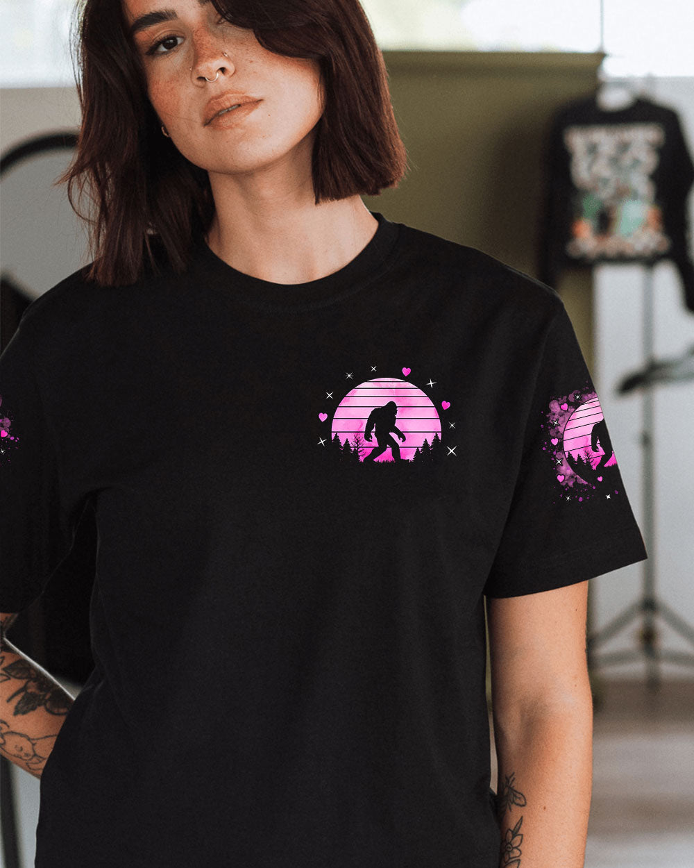 BLISSCORNERS JUST A GIRL WHO LOVES BIGFOOT ALL OVER PRINT